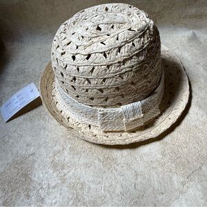 Kate Spade Cream Woven Hat